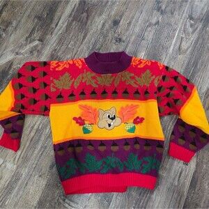 Vintage JUSTIN CHARLES  Kids S Pullover Fall Thanksgiving Holidays